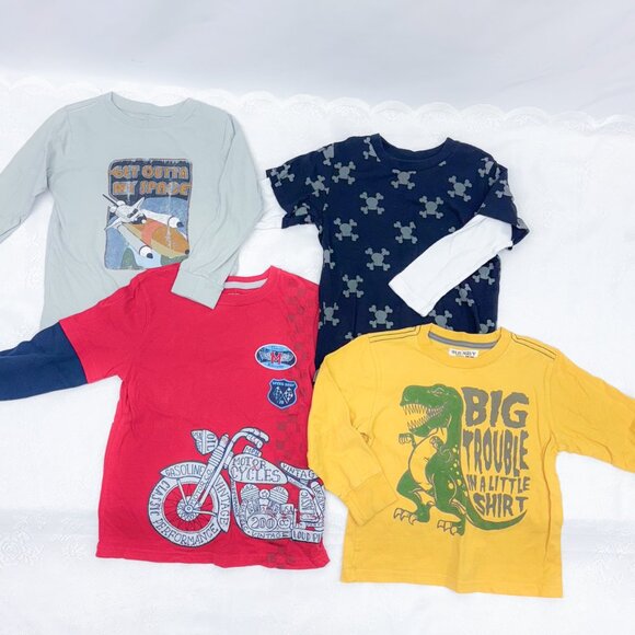 Long Sleeve Boy's Shirt Bundle of 5 Play Tops 5T - Picture 3 of 7